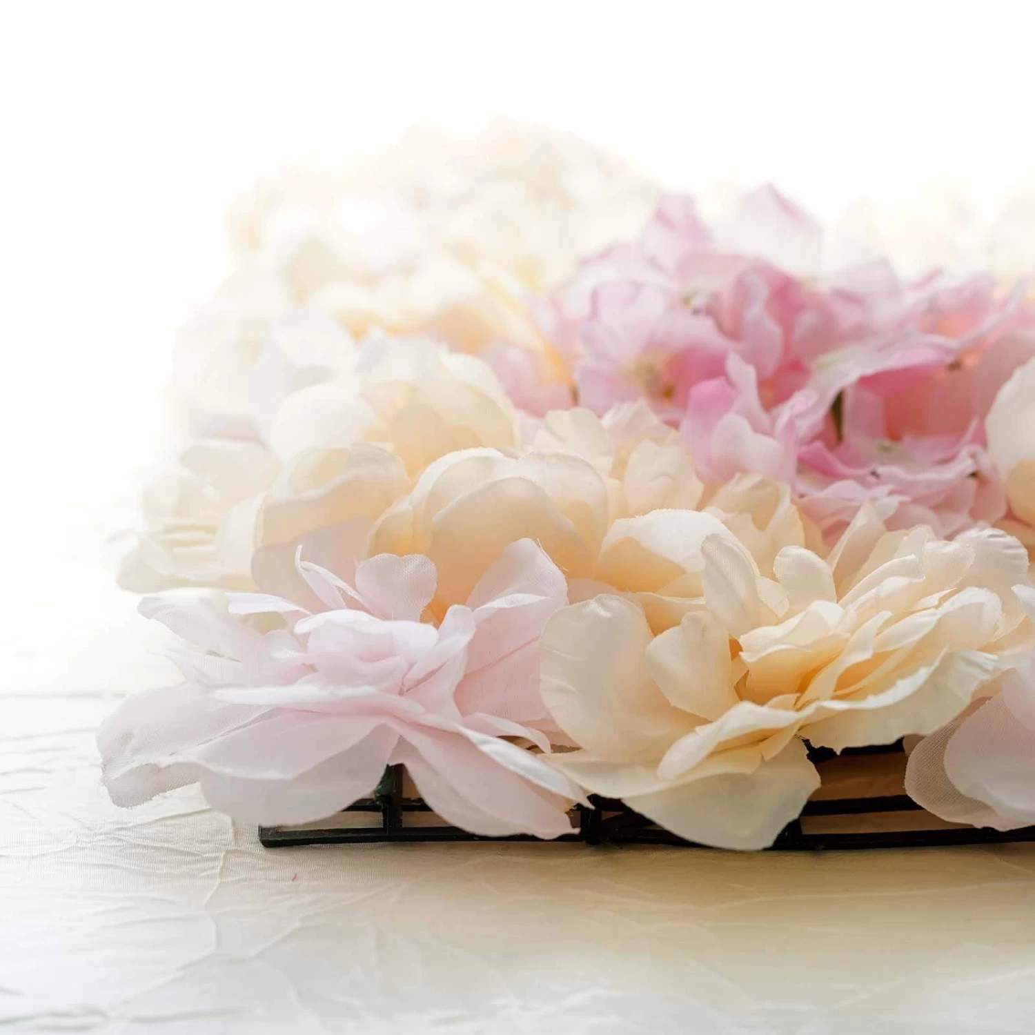 4 Pcs Assorted Silk Flowers Wall Backdrop Panels - Image 2