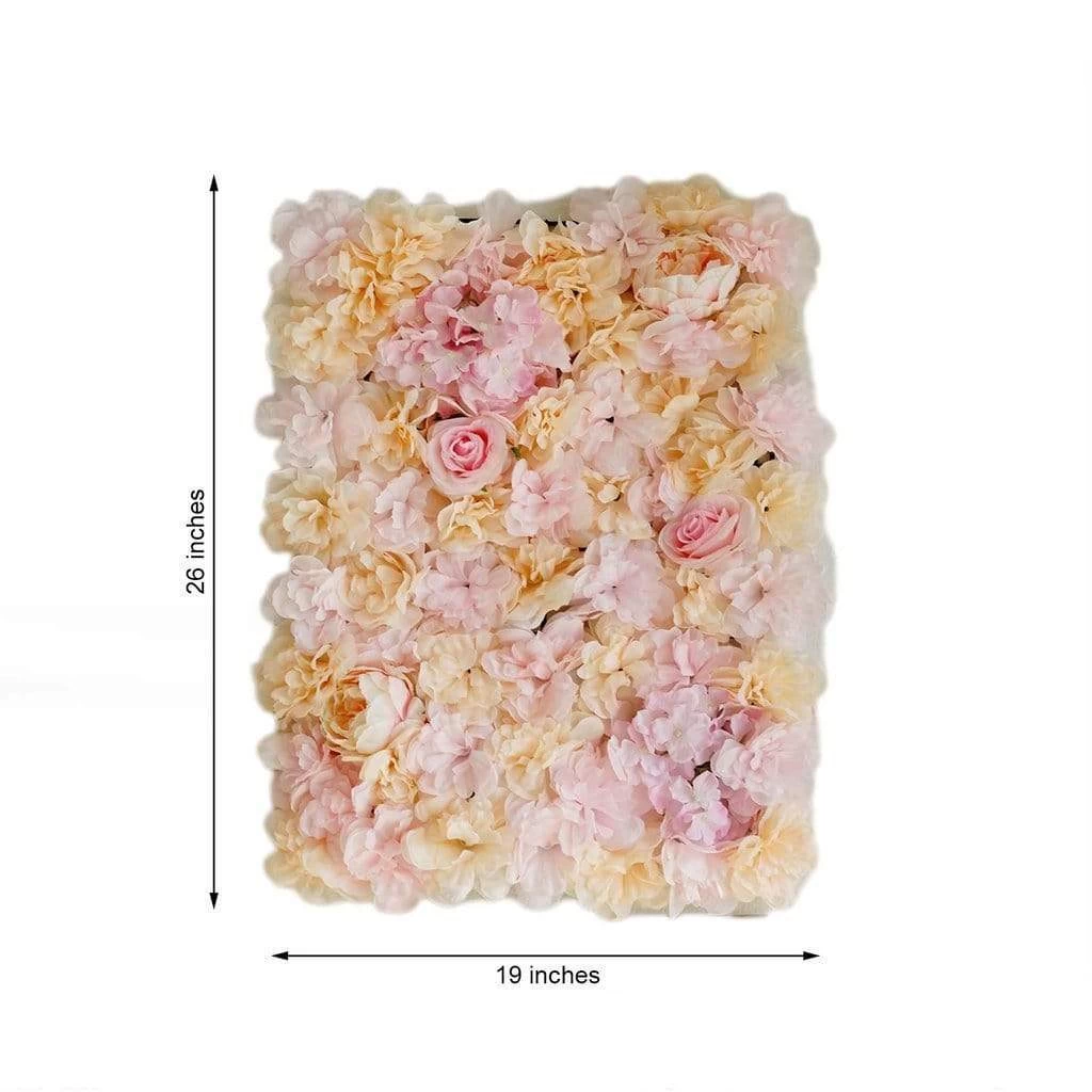4 Pcs Assorted Silk Flowers Wall Backdrop Panels - Image 6