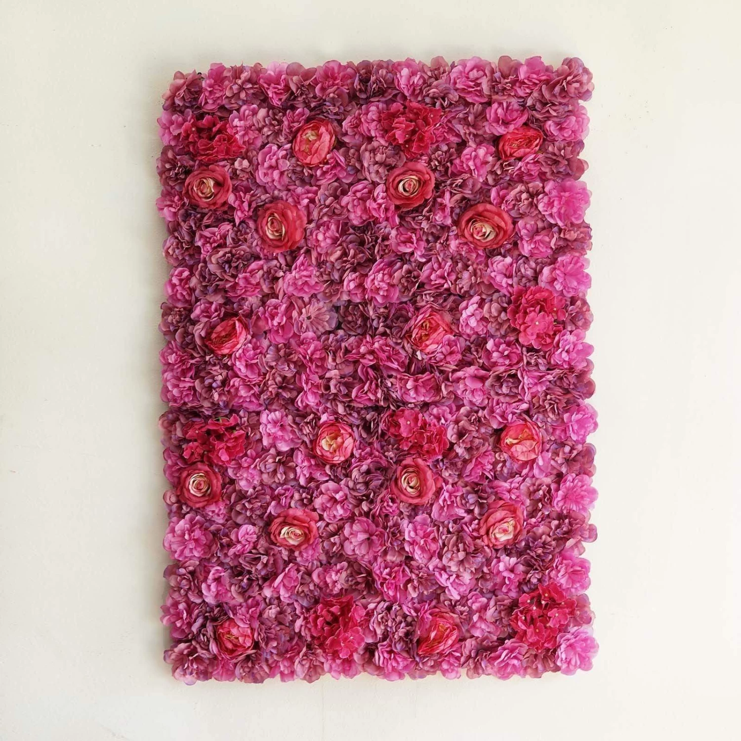 4 Pcs Assorted Silk Flowers Wall Backdrop Panels - Image 12