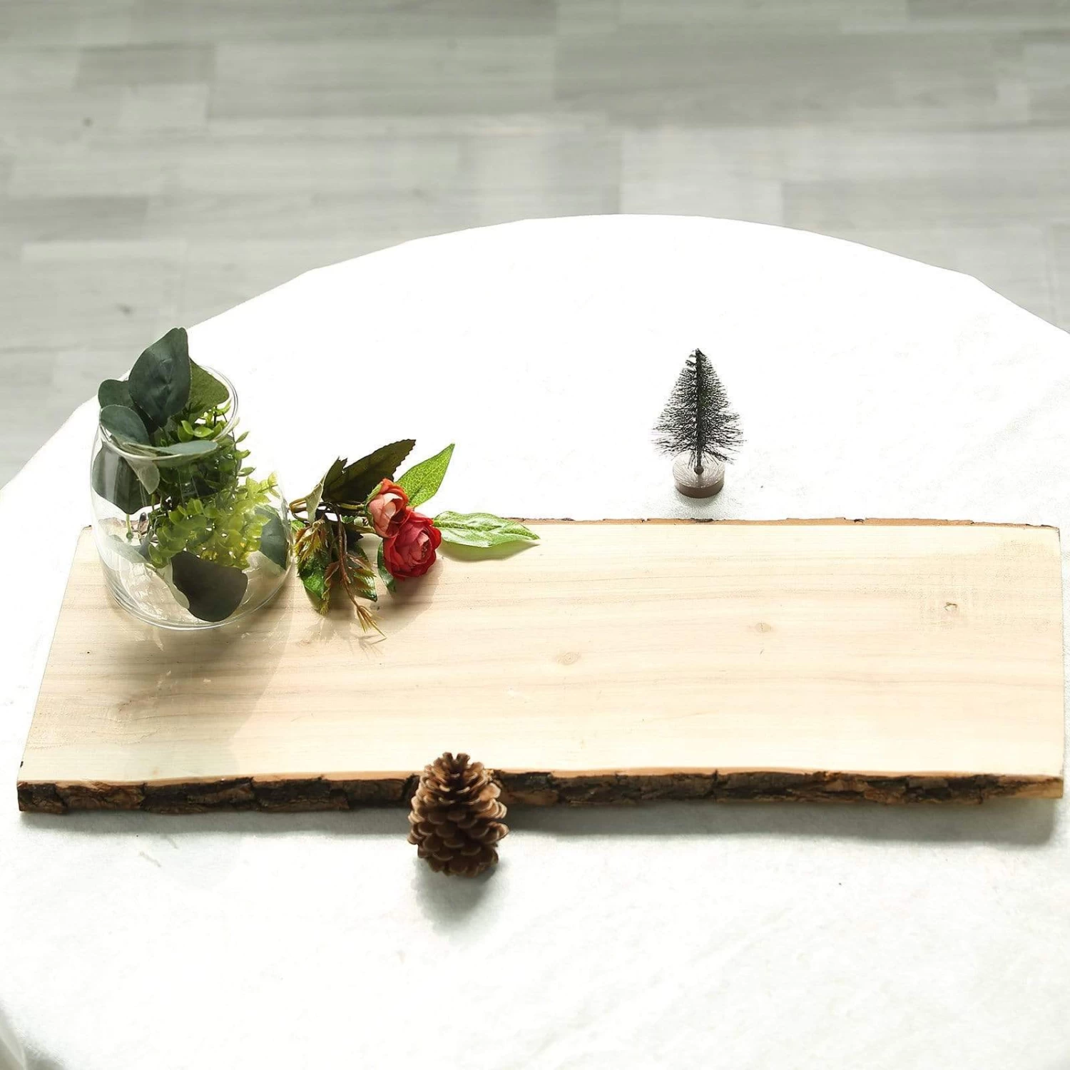 Natural Rectangular Poplar Wooden Slice Party Tabletop