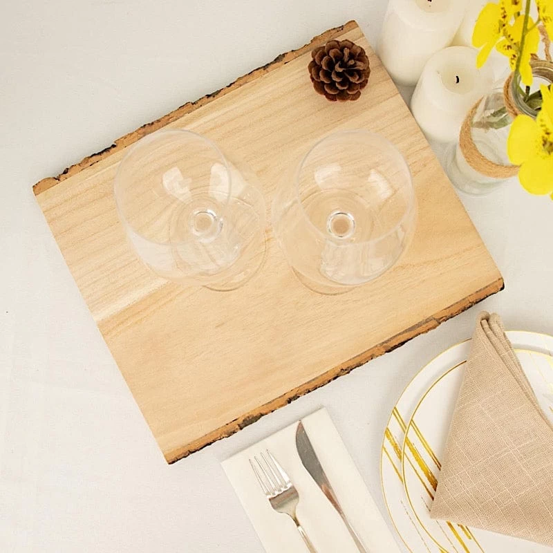 Natural Rectangular Poplar Wooden Slice Party Tabletop - Image 8