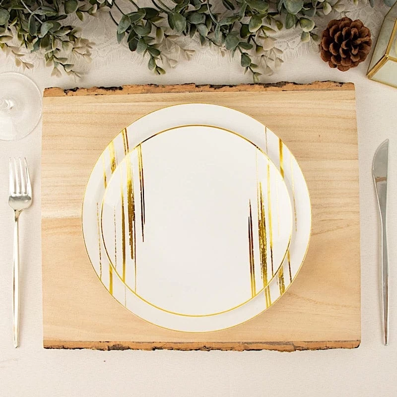 Natural Rectangular Poplar Wooden Slice Party Tabletop - Image 12