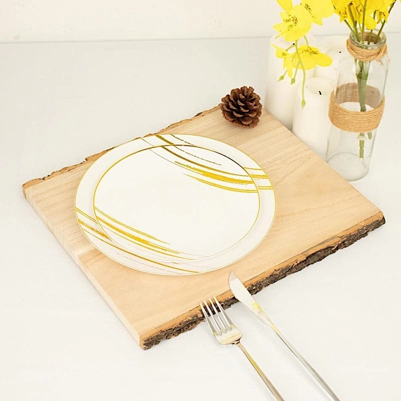 Natural Rectangular Poplar Wooden Slice Party Tabletop - Image 5